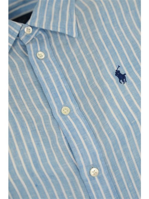 Camicia in lino a righe Azzurro/Bianco POLO RALPH LAUREN | 211970691004